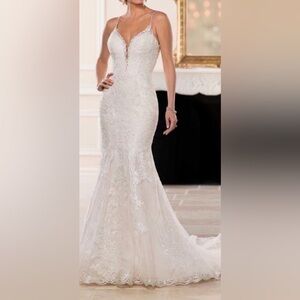 ESSENSE OF AUSTRALIA D3066 Stella York Wedding  Bride Dress Ivory Sz 12 Maxi